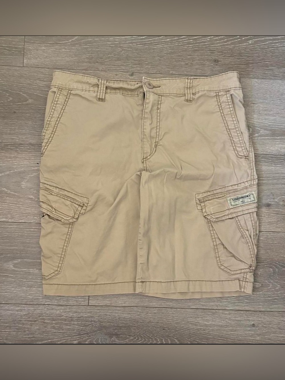 UNIONBAY Men's Tan Cargo Shorts with Patch Pockets